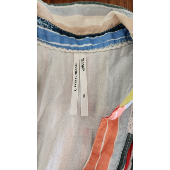 Anthropologie Striped Georgina Tiered Mini Shirtdress Dress Size XS - Picture 6 of 8